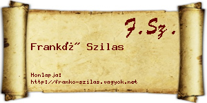 Frankó Szilas névjegykártya
